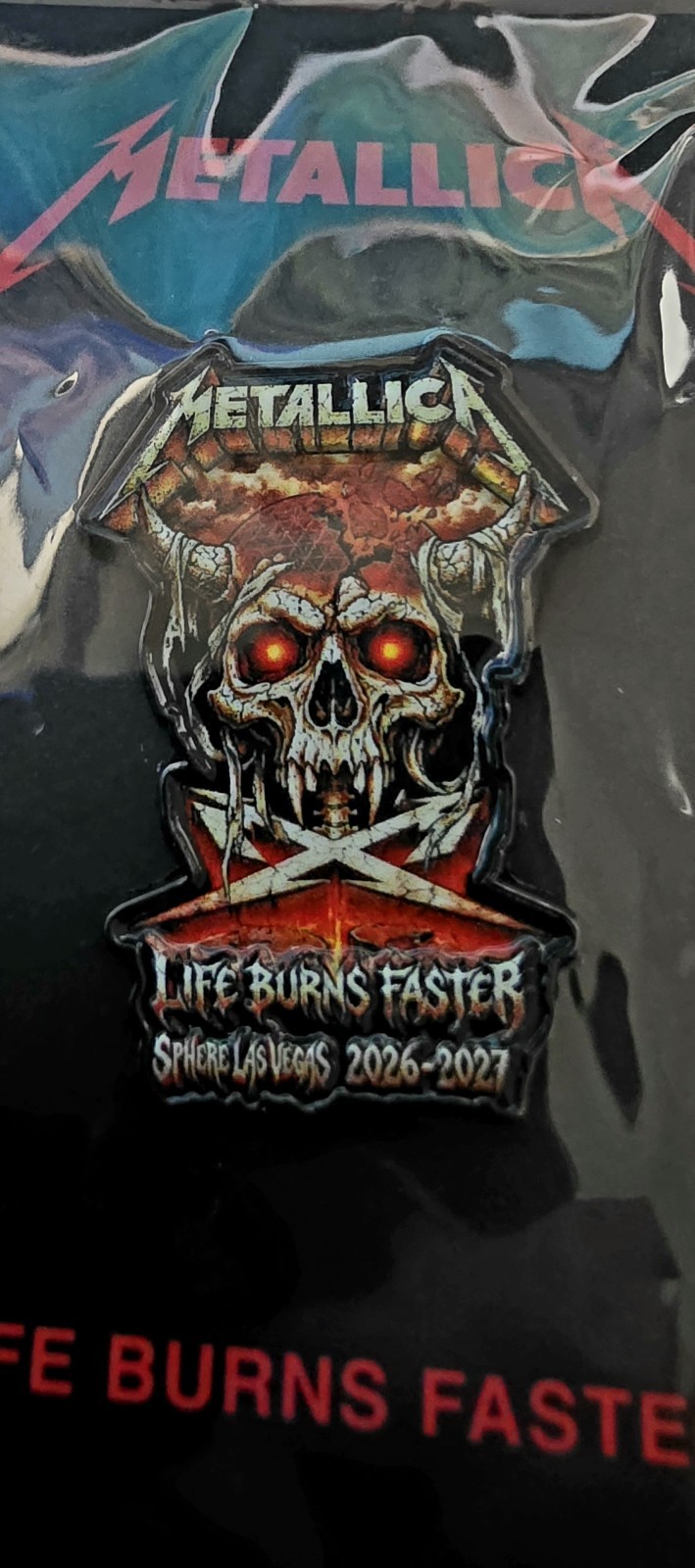 METALLICA PIN THE SPHERE LAS VEGAS 2026 LIFE BURNS FASTER SKULL AUTHENTIC METALLICA PIN THE SPHERE LAS VEGAS 2026 LIFE BURNS FASTER SKULL AUTHENTIC