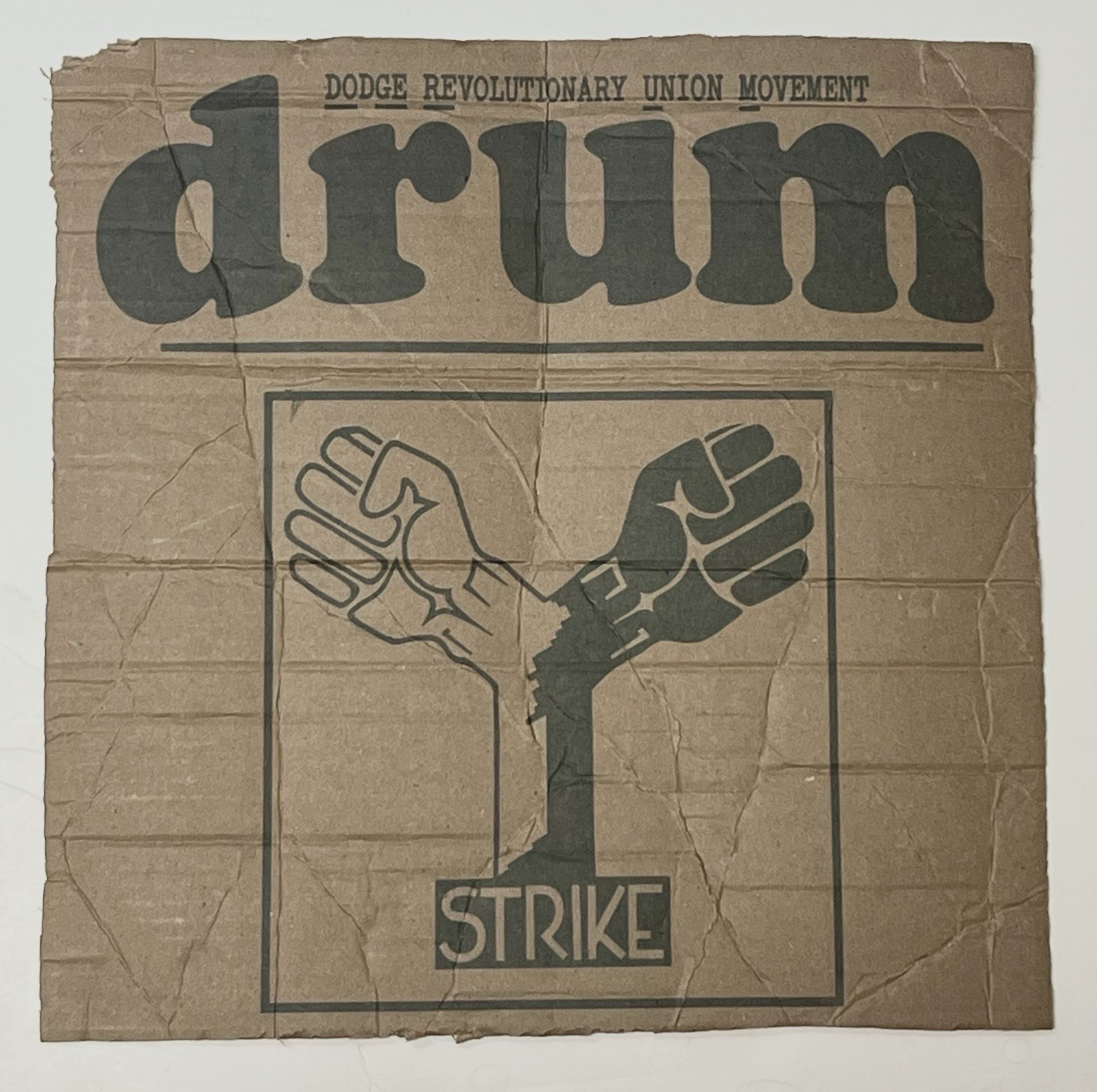 Vtg Black Panther Party DRUM Wildcat Strike Cardboard Signage Detroit 15” x 15” Vtg Black Panther Party DRUM Wildcat Strike Cardboard Signage Detroit 15” x 15”