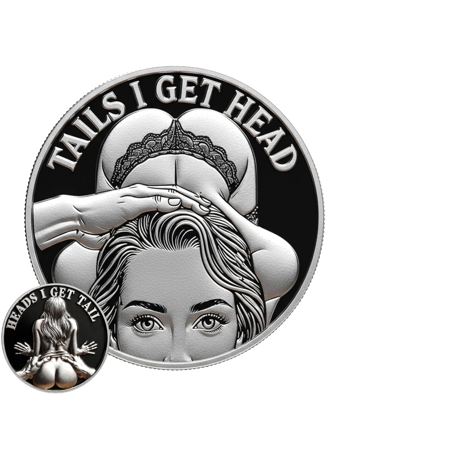 Humorous Double-Sided Coin Toss Gift for Couples & Sex Positions Decision Token