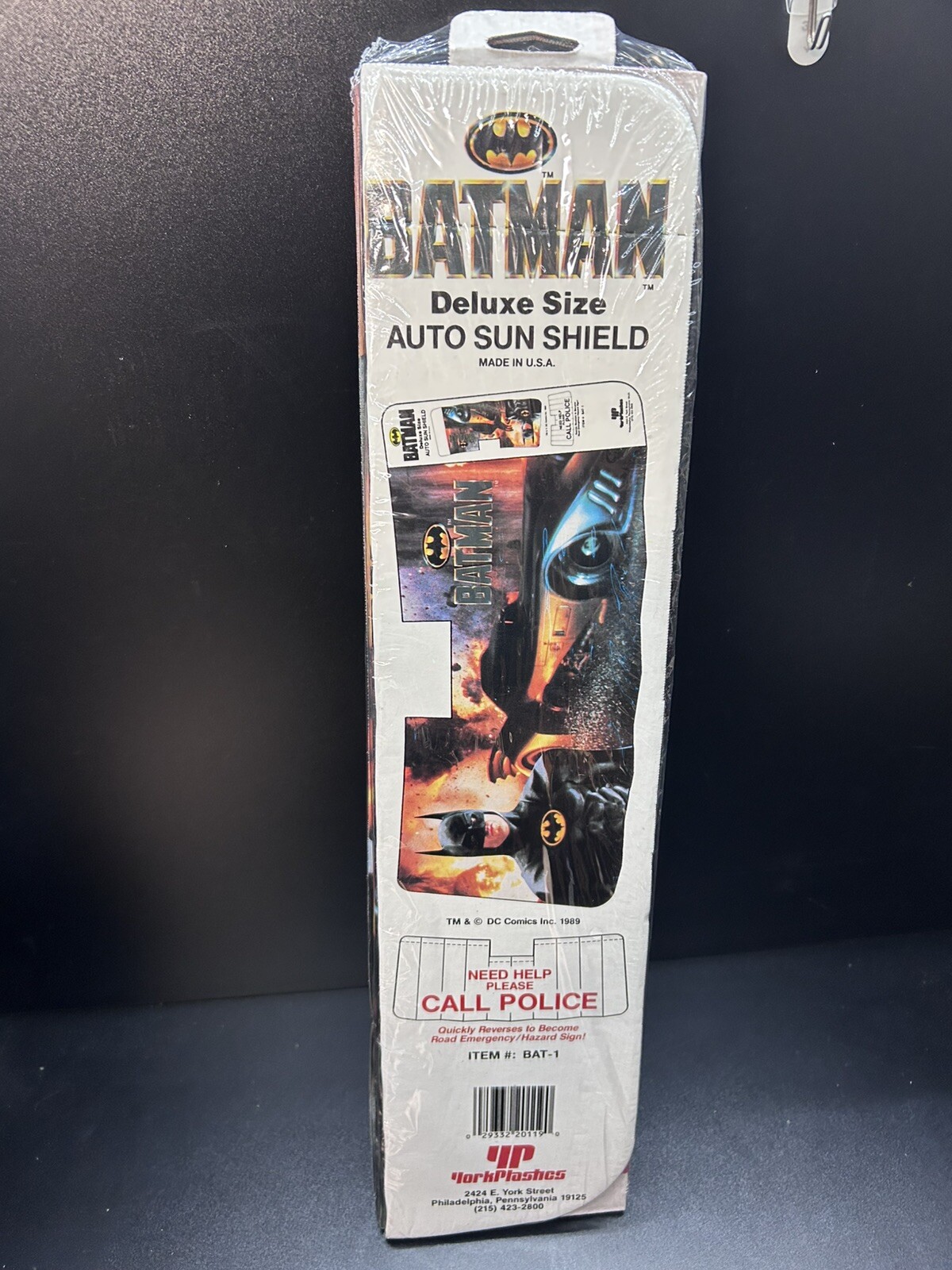 VTG 1989 Batman DC Comics Deluxe Auto Car Sun Shield Made in USA New Sealed VTG 1989 Batman DC Comics Deluxe Auto Car Sun Shield Made in USA New Sealed