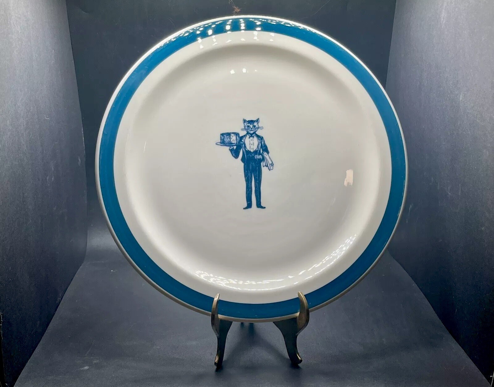 VTG Iroquois Restaurant Plate Cat Cheshire Cheese Sheraton Philadelphia 1957