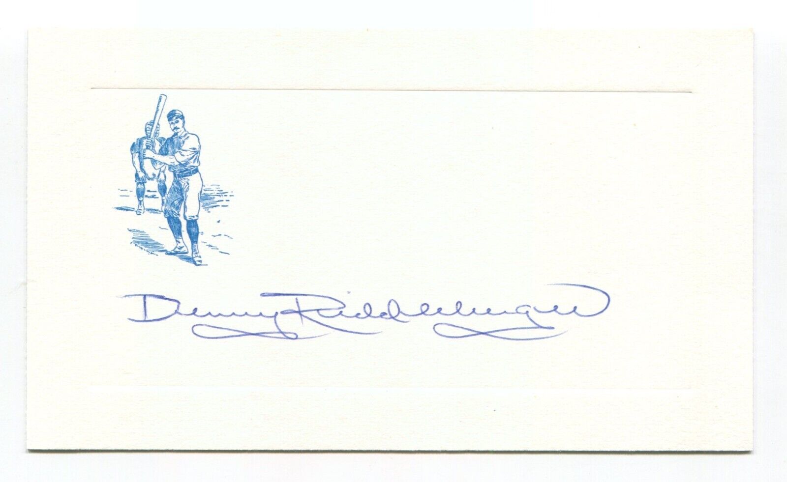 Denny Riddleberger Signed Card Autograph MLB Baseball Roger Harris Collection
