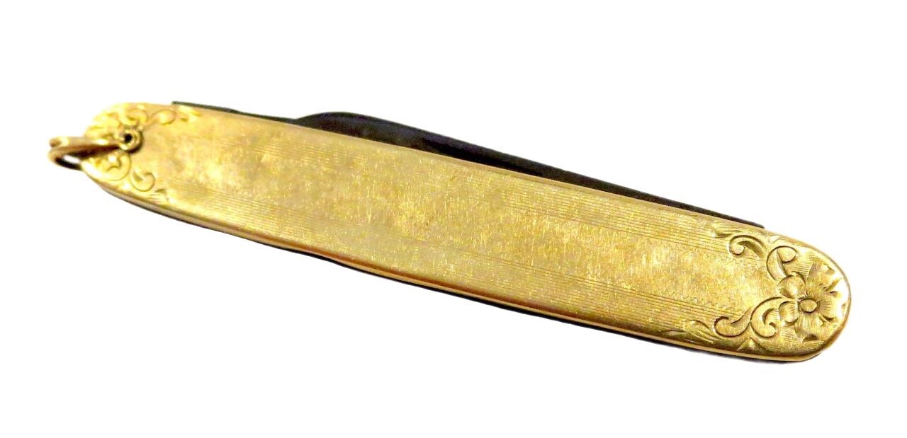 POCKET Knife 14K VINTAGE Engraved EMPIRE Winsted POCKET Knife 14K VINTAGE Engraved EMPIRE Winsted