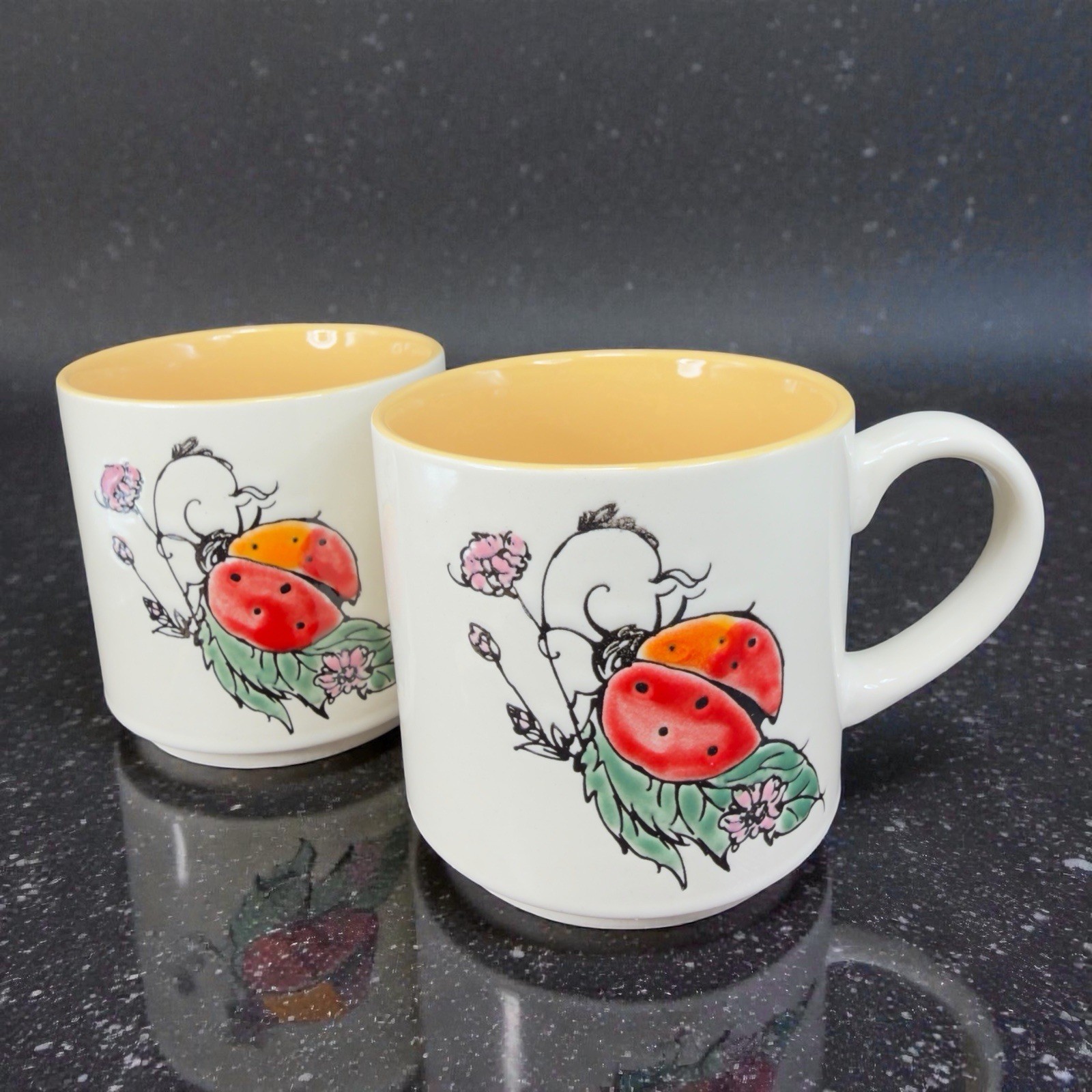 Spectrum Designz Ceramic Stoneware Ladybug Coffee Mug Cup Set Mugs Cups Orange Spectrum Designz Ceramic Stoneware Ladybug Coffee Mug Cup Set Mugs Cups Orange