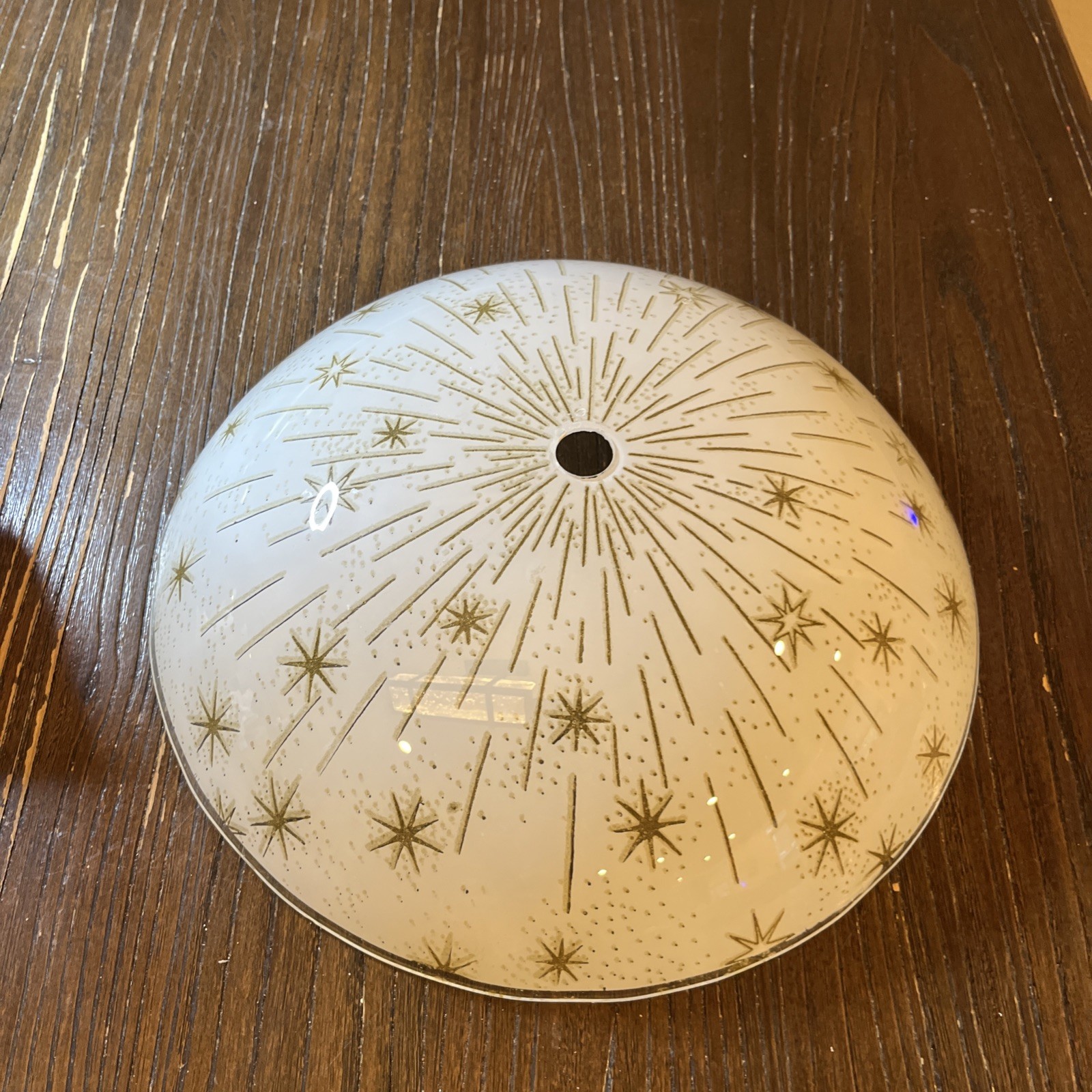 Vtg MCM Atomic Gold Starburst Ceiling Light Cover 11 Vtg MCM Atomic Gold Starburst Ceiling Light Cover 11