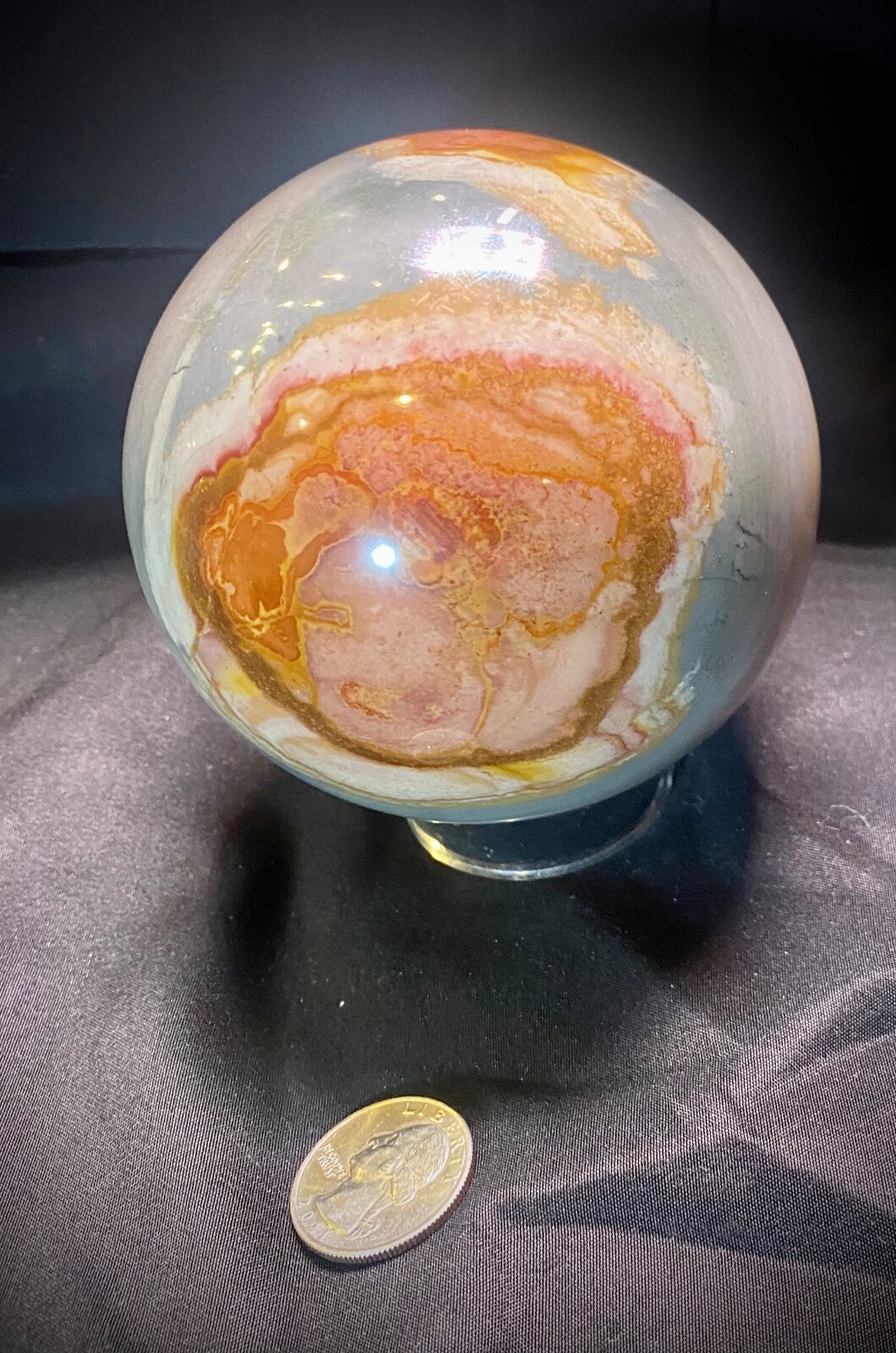 3.75” Large Polychromate Desert Jasper Sphere 2lb 9.6oz (1.180kg) 3.75” Large Polychromate Desert Jasper Sphere 2lb 9.6oz (1.180kg)