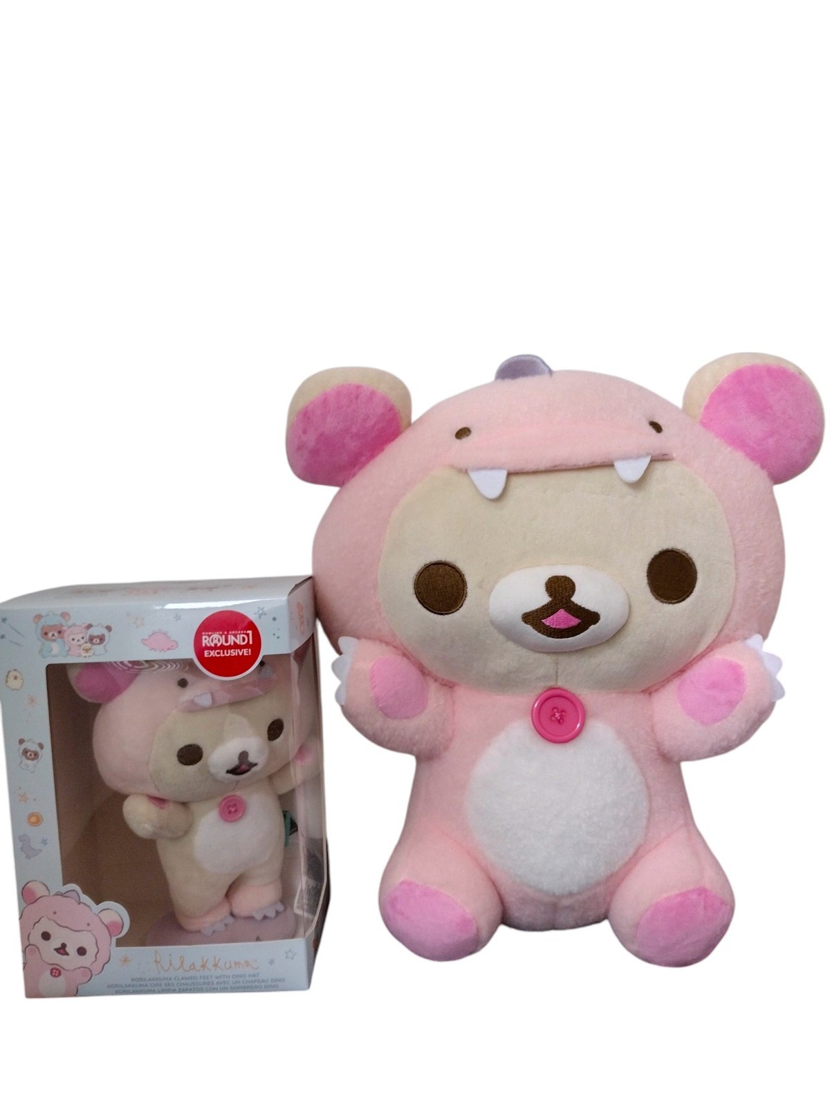 San-X Rilakkuma 16in Korilakkuma In Pink Dinosaur Suit Plush SET New Kigurumi San-X Rilakkuma 16in Korilakkuma In Pink Dinosaur Suit Plush SET New Kigurumi