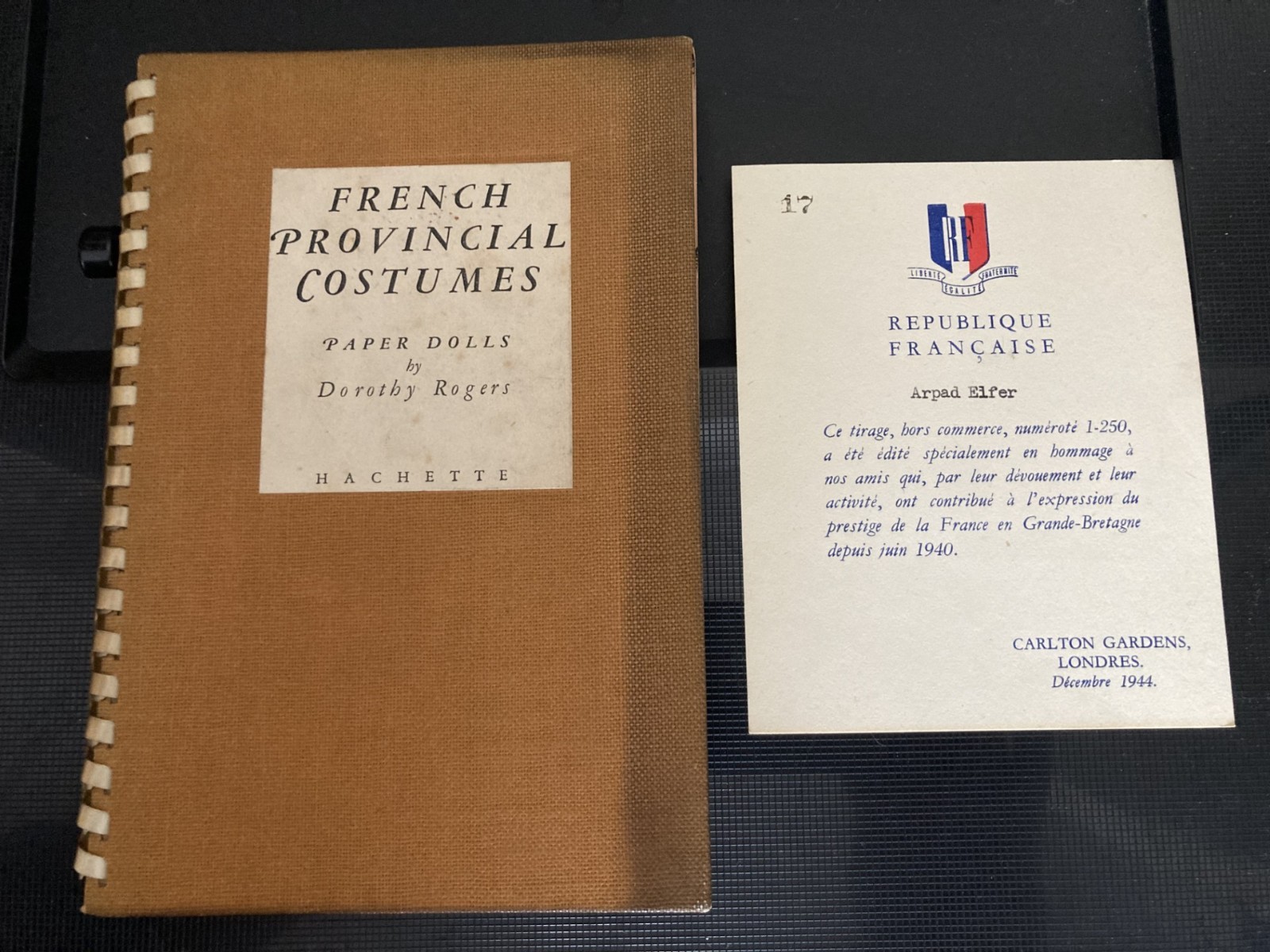 Rare 1944 Free French WWII Presentation Copy No 17/250 French Provincial Costume