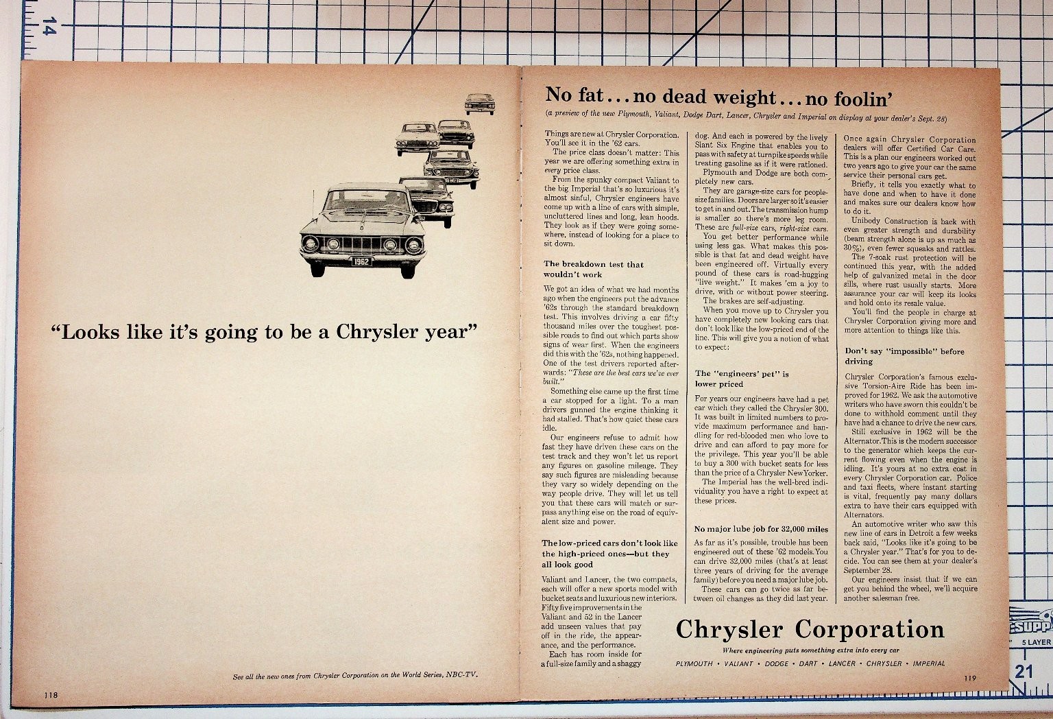 1962 Chrysler Corporation Magazine Ad Plymouth Valiant Dodge Dart Lancer