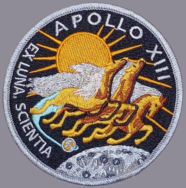 Apollo 13 XIII EX Luna Scientia Crew Iron On Patch Apollo 13 XIII EX Luna Scientia Crew Iron On Patch