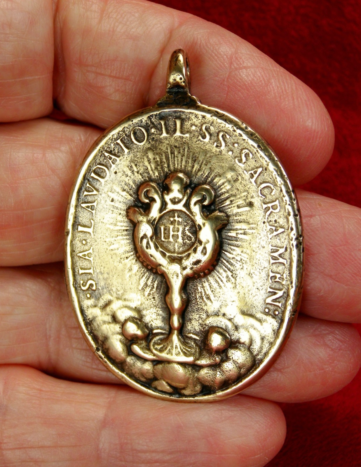 Antique 18th Century Hamerani Medal Blessed Sacrament Immaculate Conception