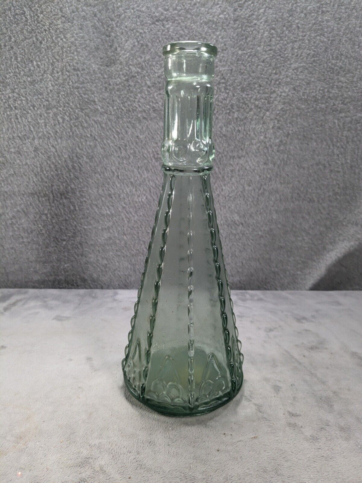 Vintage Morey Green Tint Glass Bottle 11.5” Tall Vintage Morey Green Tint Glass Bottle 11.5” Tall