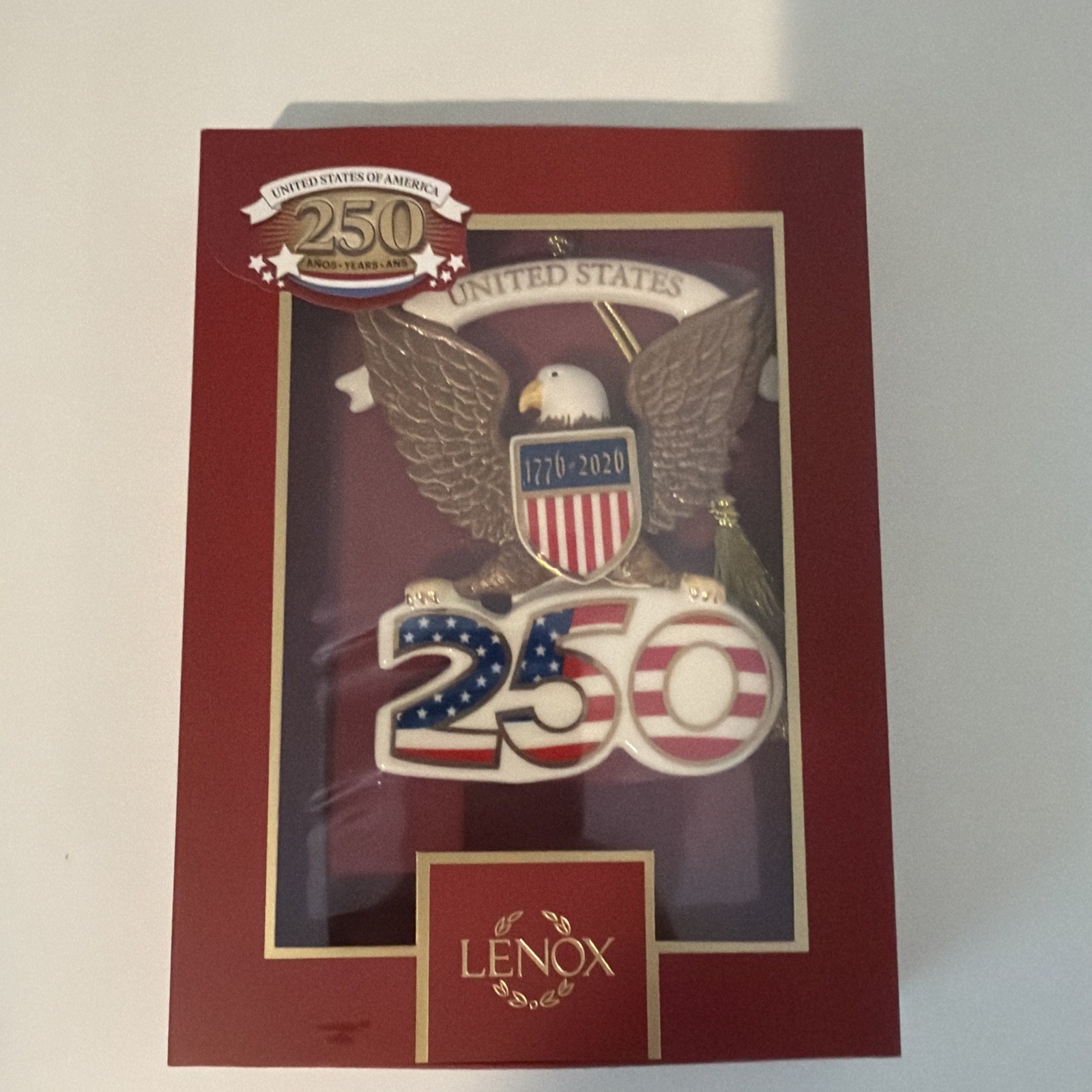 Lenox 2026 America 250th Anniversary Eagle Porcelain Ornament 1776-2026 NIB USA