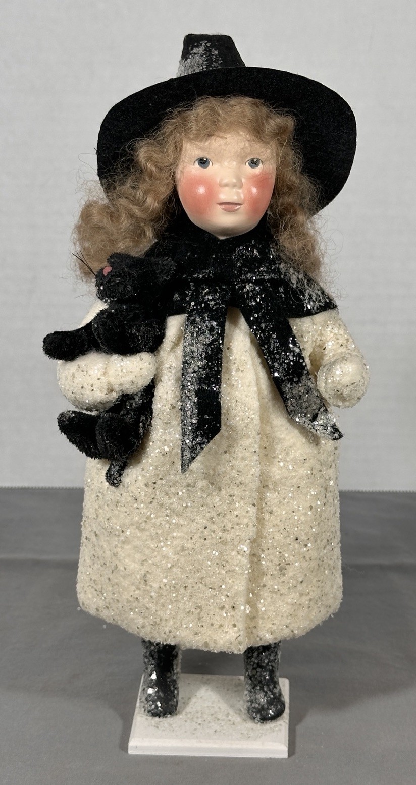 Elaine Roesle Tabatha Witch with Black Cat Snow Children LE 35/100 Halloween Elaine Roesle Tabatha Witch with Black Cat Snow Children LE 35/100 Halloween