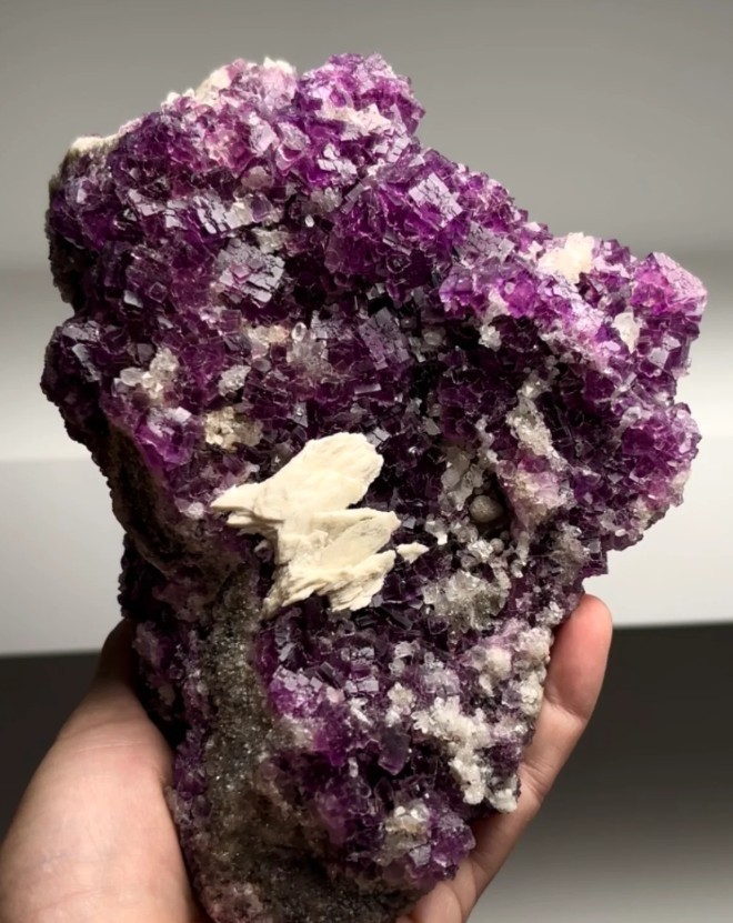 Juicy Purple Fluorite with Barite