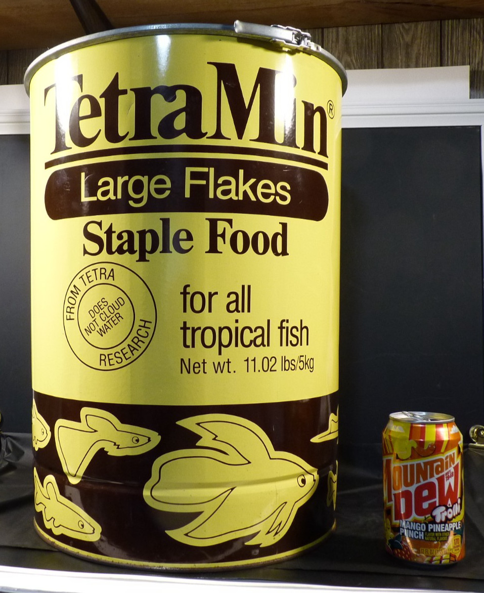 RARE VTG Giant Tetra Min Tropical Fish Food Store Display Tin 18\ RARE VTG Giant Tetra Min Tropical Fish Food Store Display Tin 18\