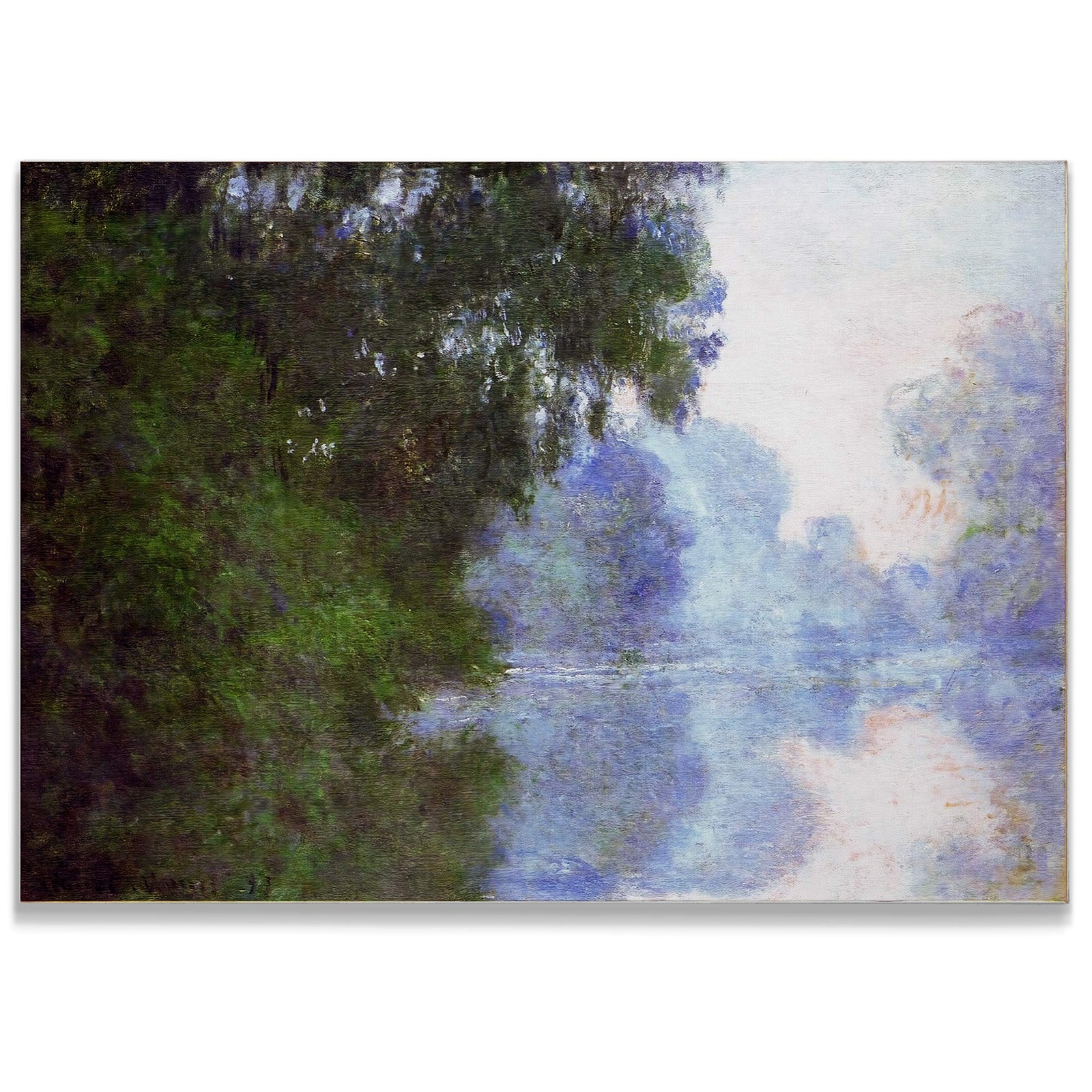 Monet Wall Art Collection Misty Morning on The Seine 1897 Print 24X32 Stretched