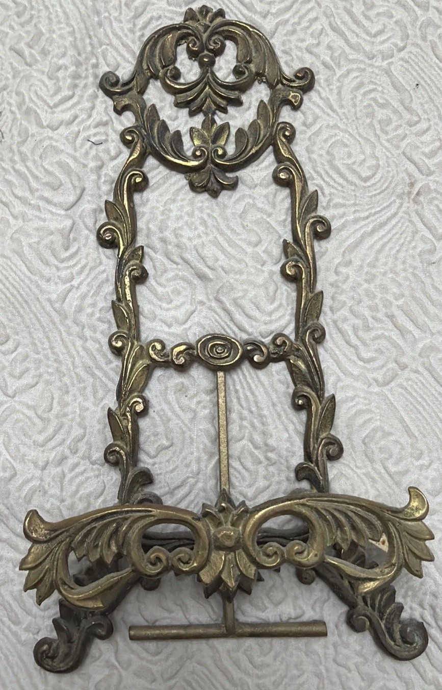 Victorian Rococo-style Lenwile/Ardalt Stunning Ornate Brass 10” Easel -New