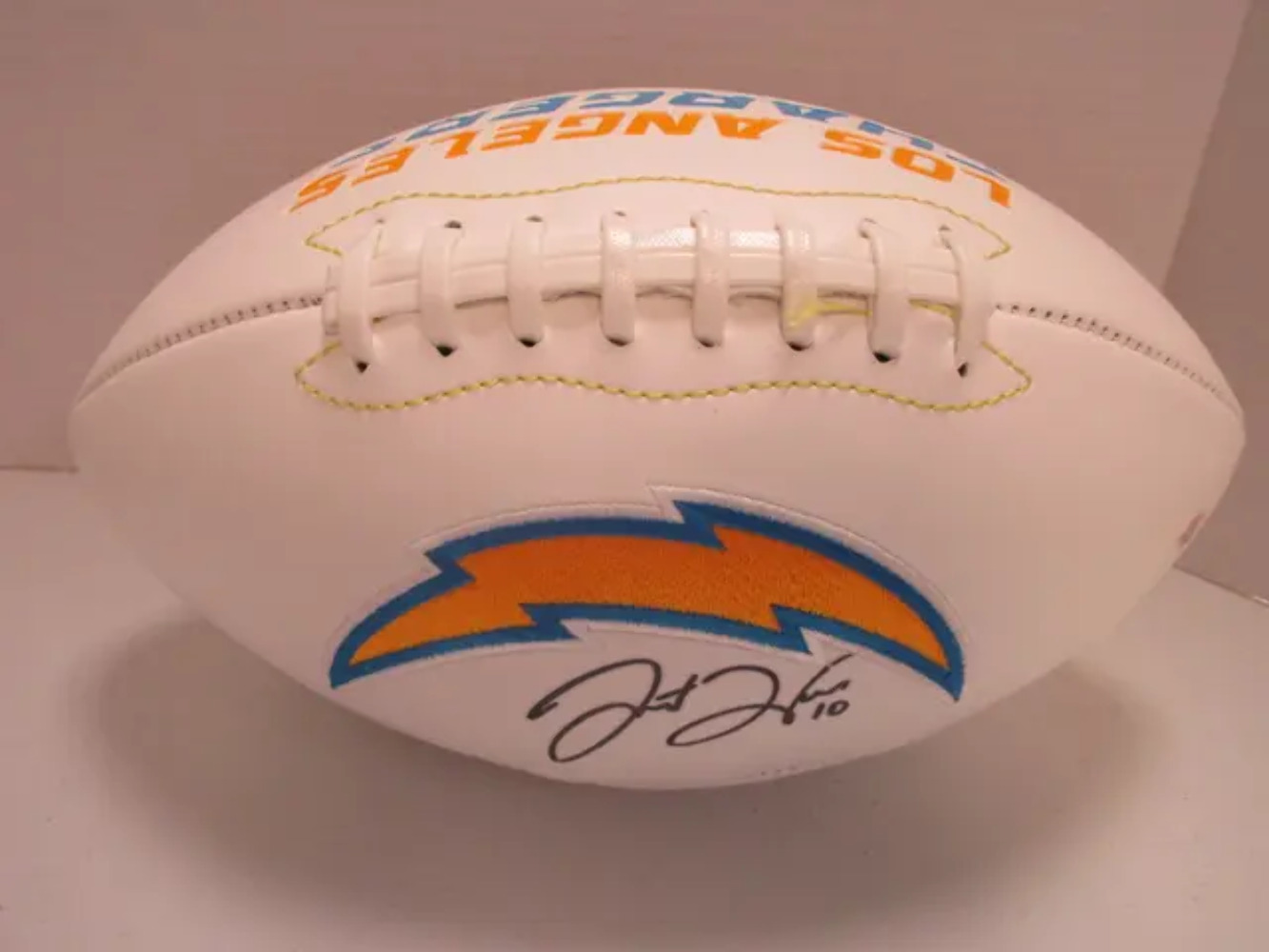 Justin Herbert of the LA Chargers signed autographed logo football PAAS COA 557