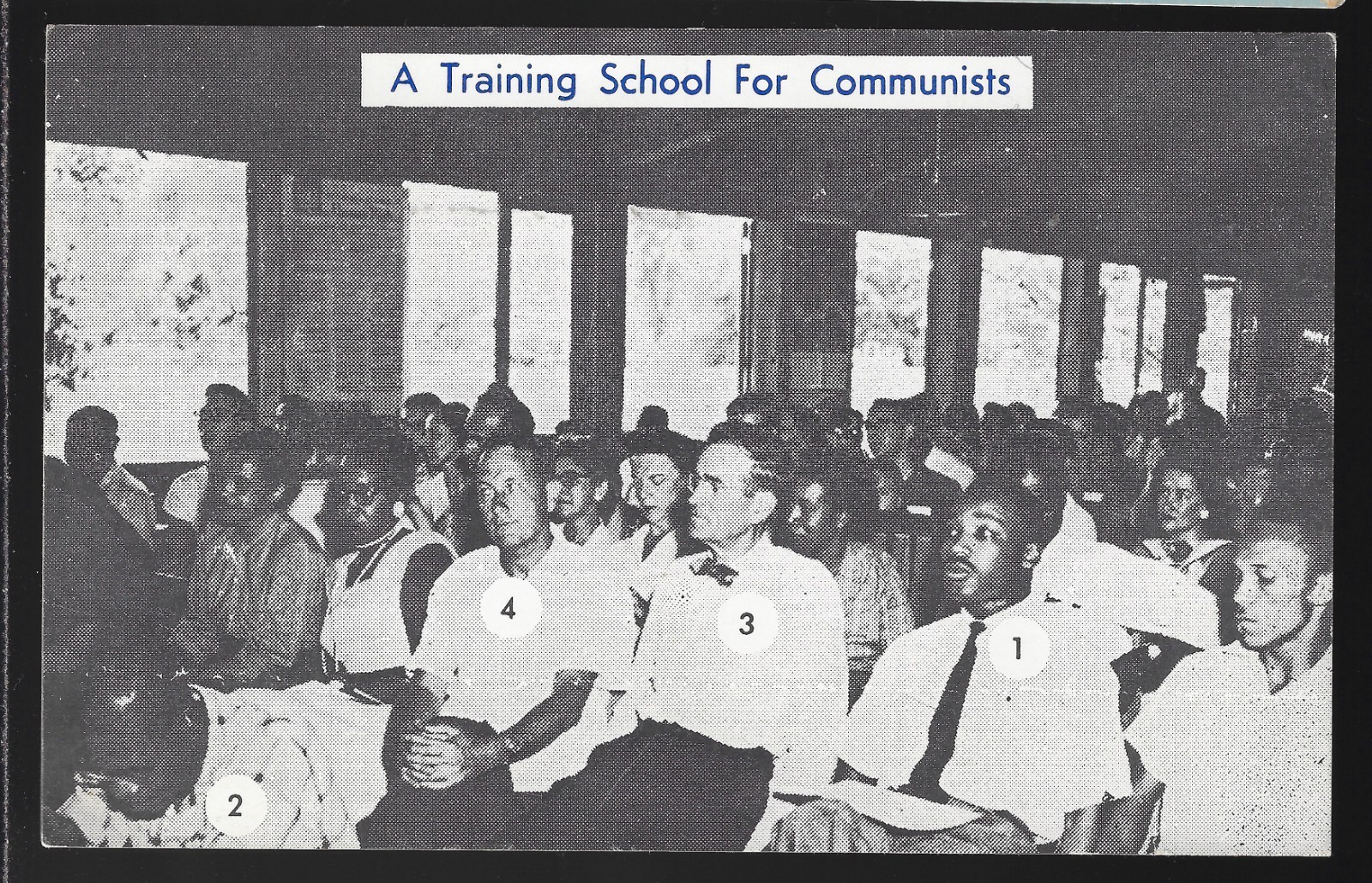Spurious 1960's Martin Luther King Jr At Commie Training School Racist Postcard