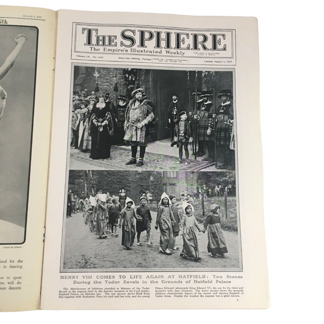 The Sphere Newspaper August 6 1927 Henry VIII Comes to Life Again at Hatfield The Sphere Newspaper August 6 1927 Henry VIII Comes to Life Again at Hatfield