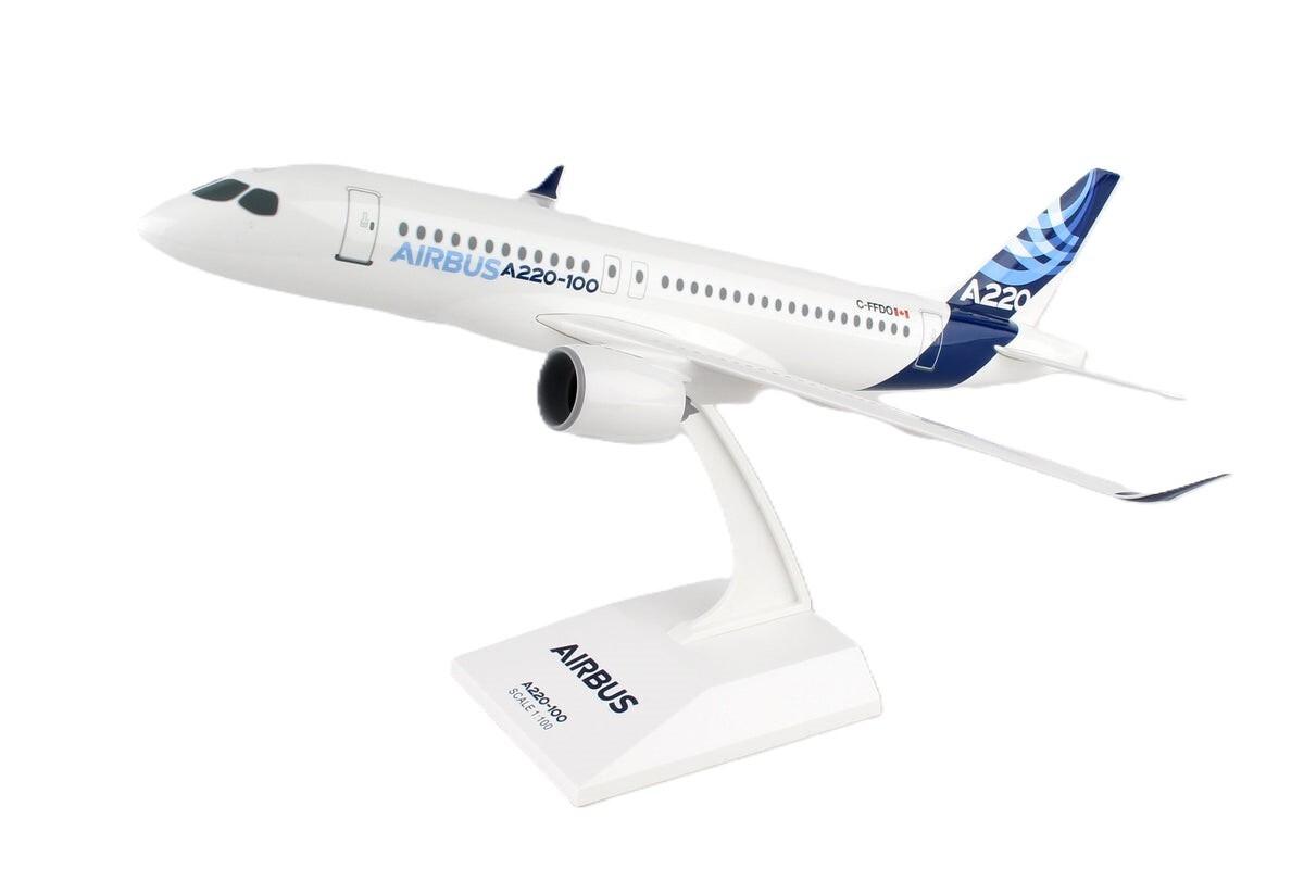 Skymarks SKR957 Airbus A220-100 House Color C-FFDO Desk Top 1/100 Model Airplane