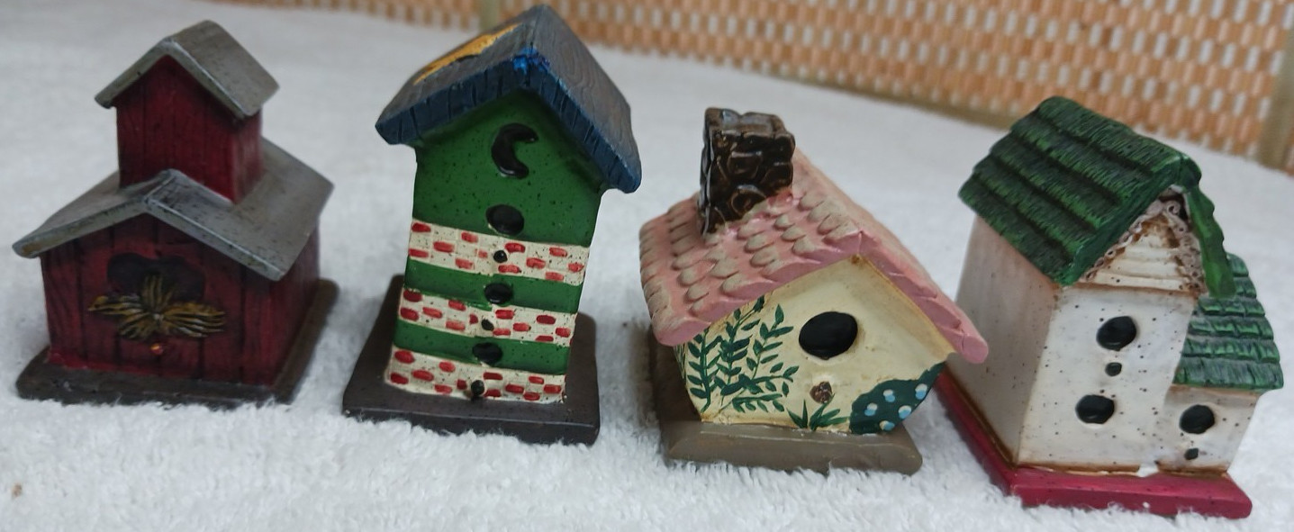 Vtg Dianna Marcum Birdhouse House Painted Figurines Decor 3\ Vtg Dianna Marcum Birdhouse House Painted Figurines Decor 3\