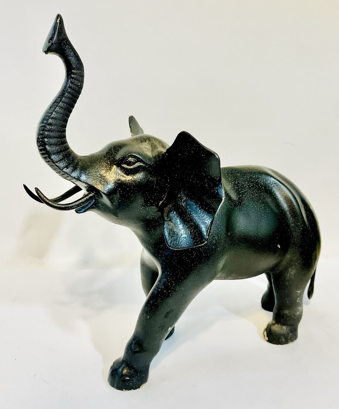 VINTAGE BRASS BRONZE PATINA ELEPHANT STATUE ~15”x~15”