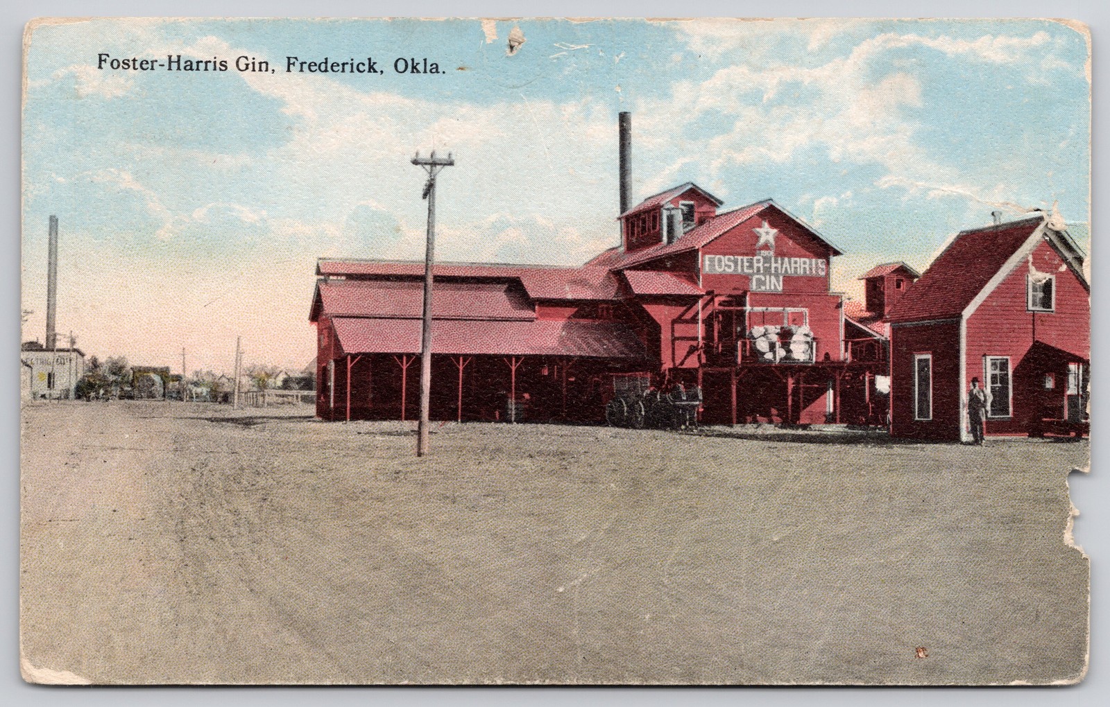 Frederick Oklahoma OK Foster Harris Gin Postcard c1910s Frederick Oklahoma OK Foster Harris Gin Postcard c1910s