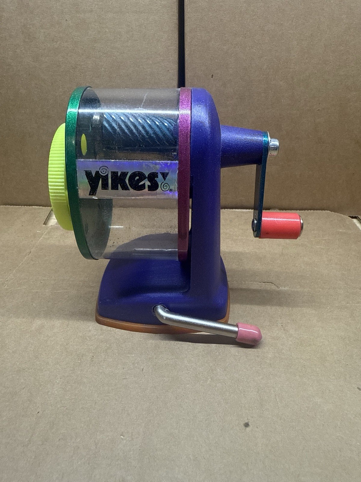 Vtg 90s Yikes Neon Pencil Sharpener Desk 1990s USA Nickelodeon-Style Retro Vtg 90s Yikes Neon Pencil Sharpener Desk 1990s USA Nickelodeon-Style Retro