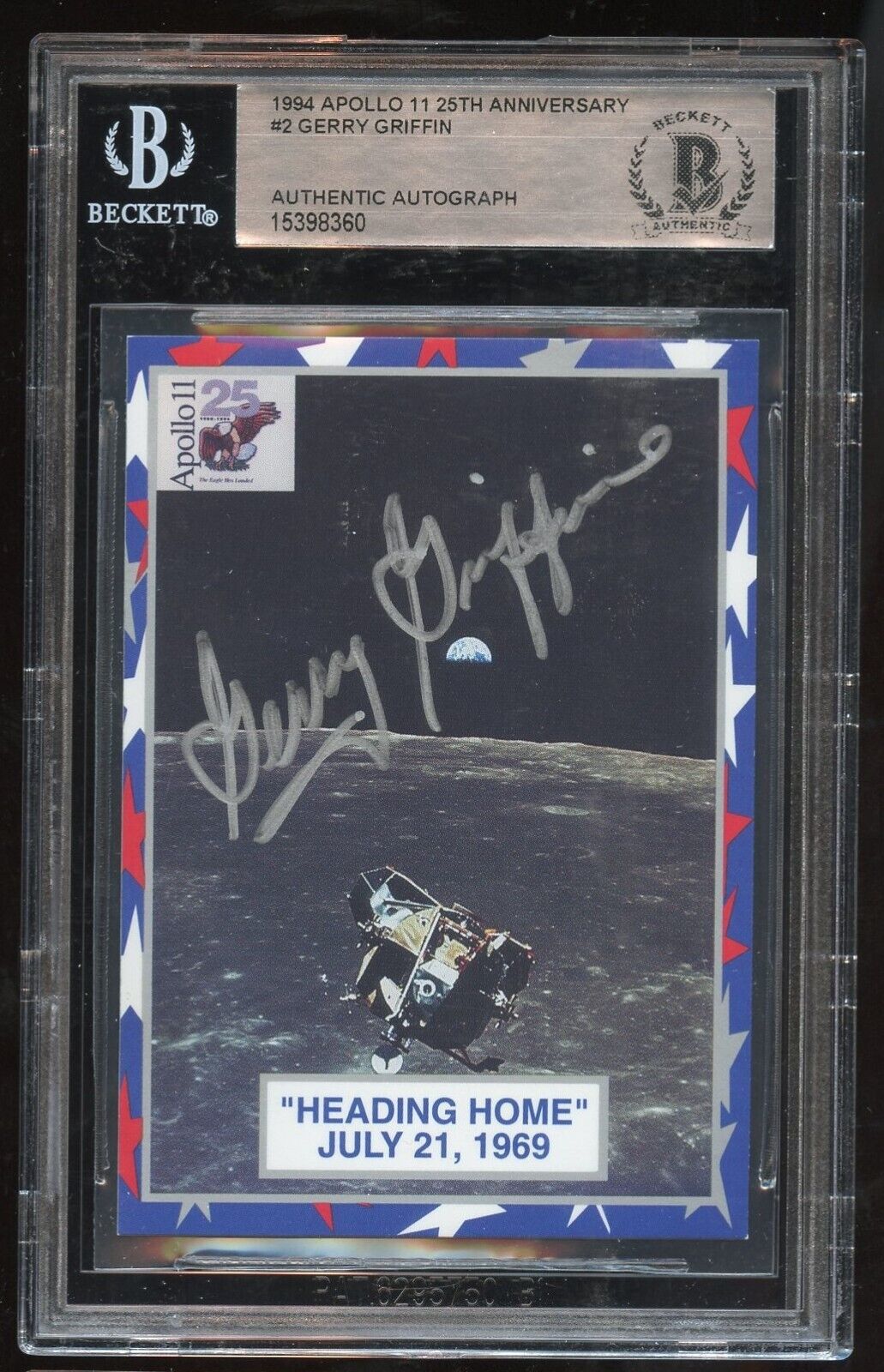 Gerry Griffin #2 signed autograph 1994 Apollo 11 25th Anniversary BAS Slabbed