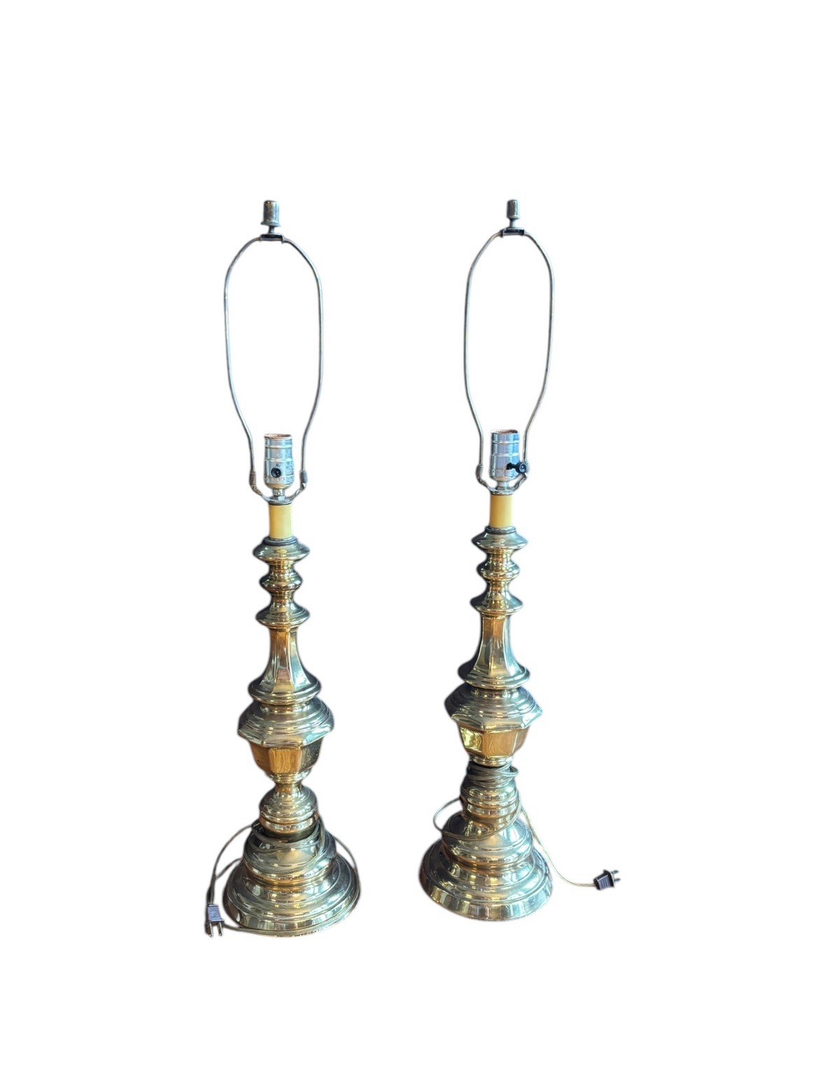 Vintage Luxury Pair STIFFEL Heavy Solid Brass Table Lamp Vintage Luxury Pair STIFFEL Heavy Solid Brass Table Lamp