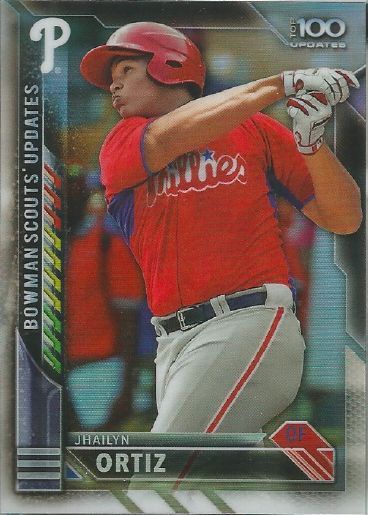 Jhailyn Ortiz 2016 Bowman Chrome Top 100 parallel insert RC rookie card