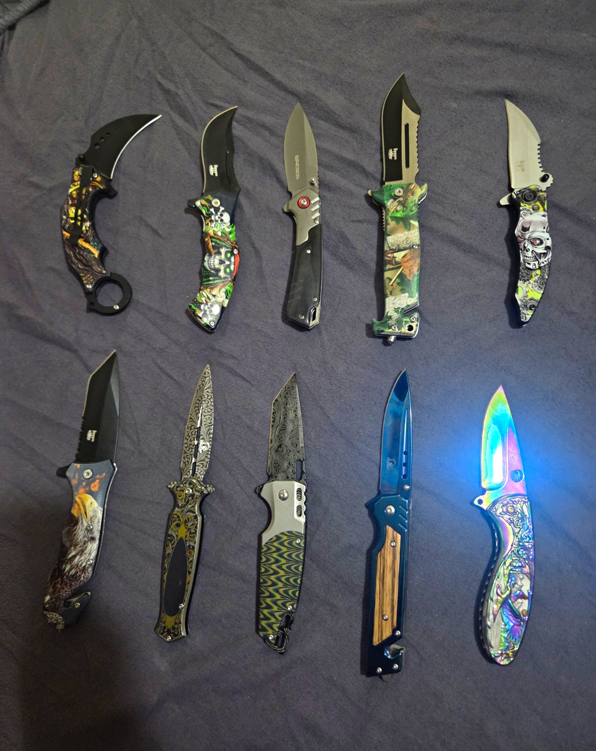 Lot of 10 Folding Pocketknives Stainless Steel Blade Manual Open Mixed Styles Lot of 10 Folding Pocketknives Stainless Steel Blade Manual Open Mixed Styles