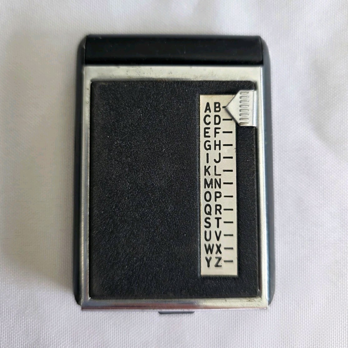 Vintage 1950s Mini Pocket Phone Address Book A-Z Slider List Finder Vintage 1950s Mini Pocket Phone Address Book A-Z Slider List Finder