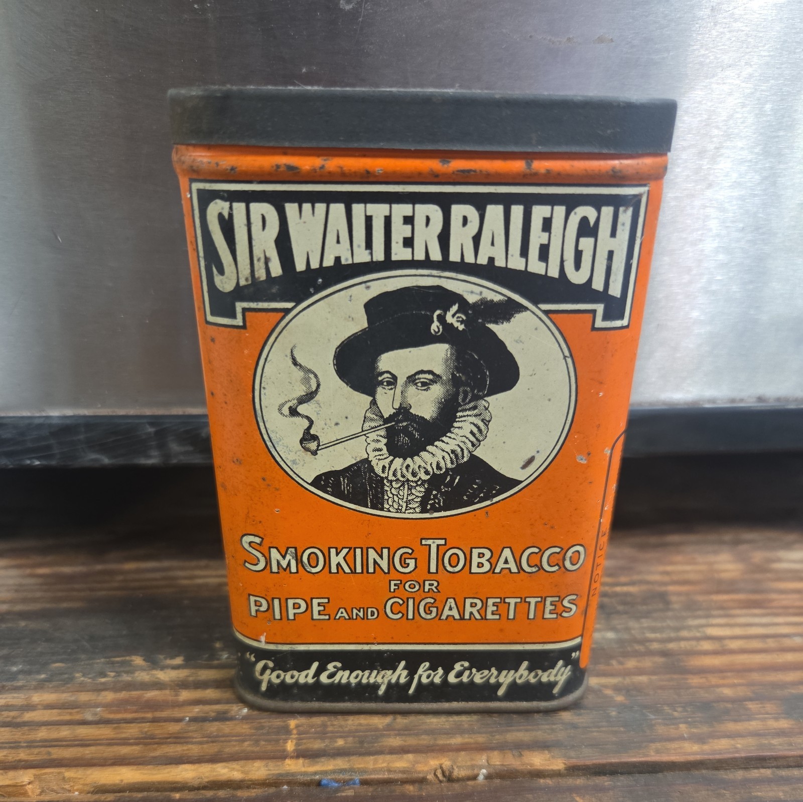 VERY RARE single line sir walter tobacco pocket tin VERY RARE single line sir walter tobacco pocket tin