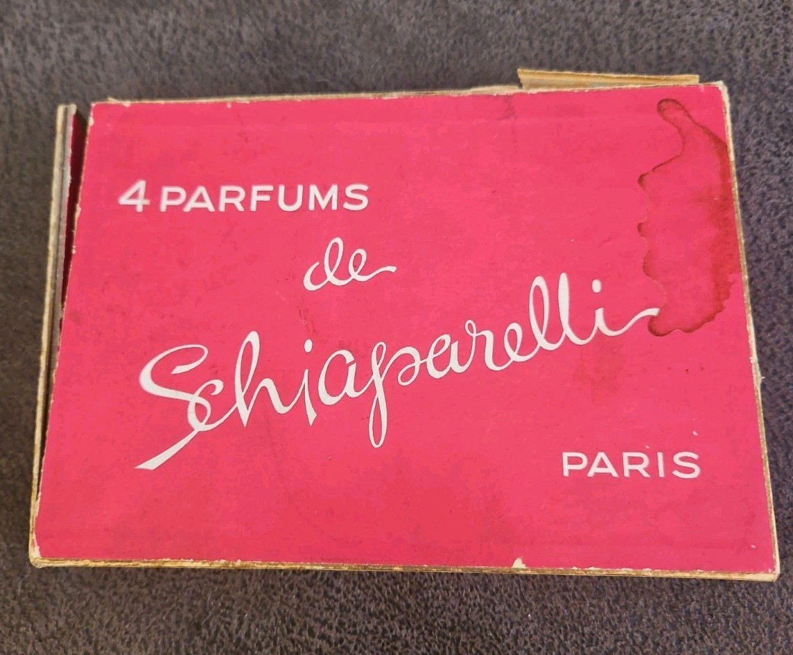 RARE Vintage Box of Schiaparelli Parfums SNUFF, ZUT, SHOCKING, & SLEEPING in Box RARE Vintage Box of Schiaparelli Parfums SNUFF, ZUT, SHOCKING, & SLEEPING in Box