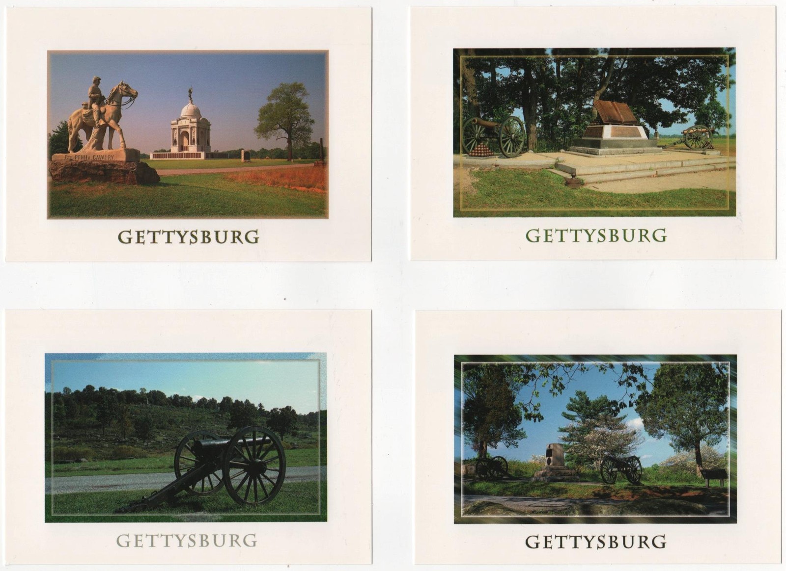 Gettysburg PA 8 postcards in custom sleeve - frameable
