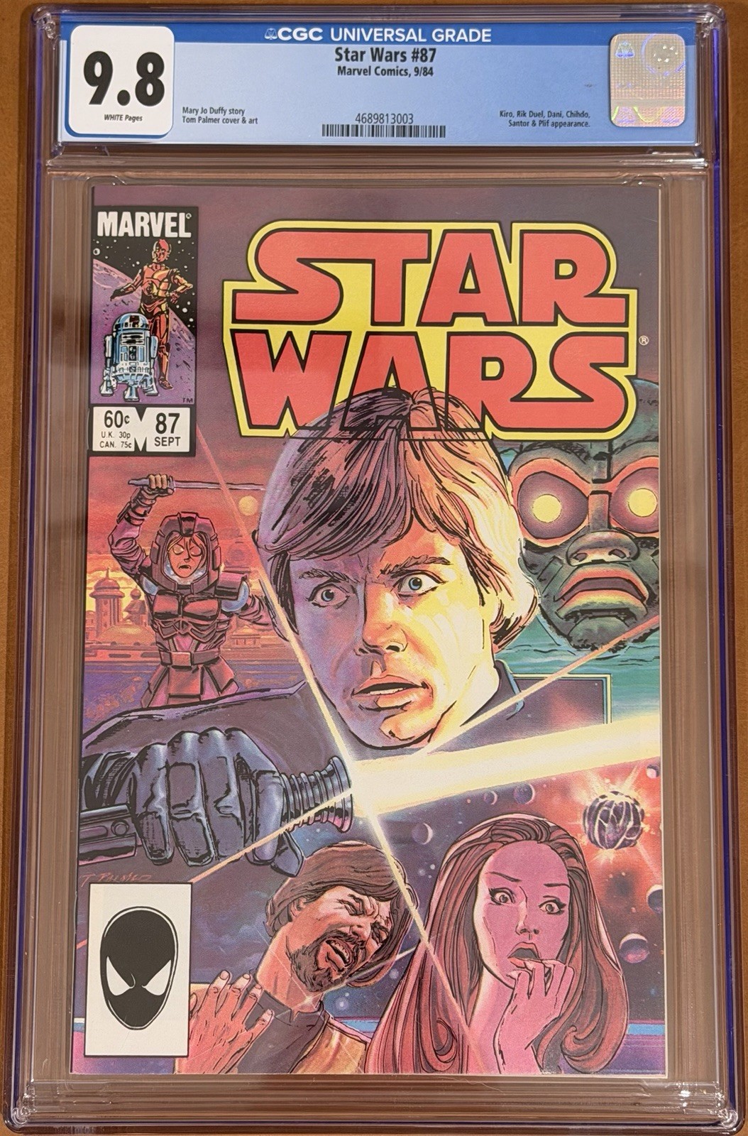 Star Wars #87 CGC 9.8 1984 White Pages Luke Skywalker Classic cover Marvel Star Wars #87 CGC 9.8 1984 White Pages Luke Skywalker Classic cover Marvel