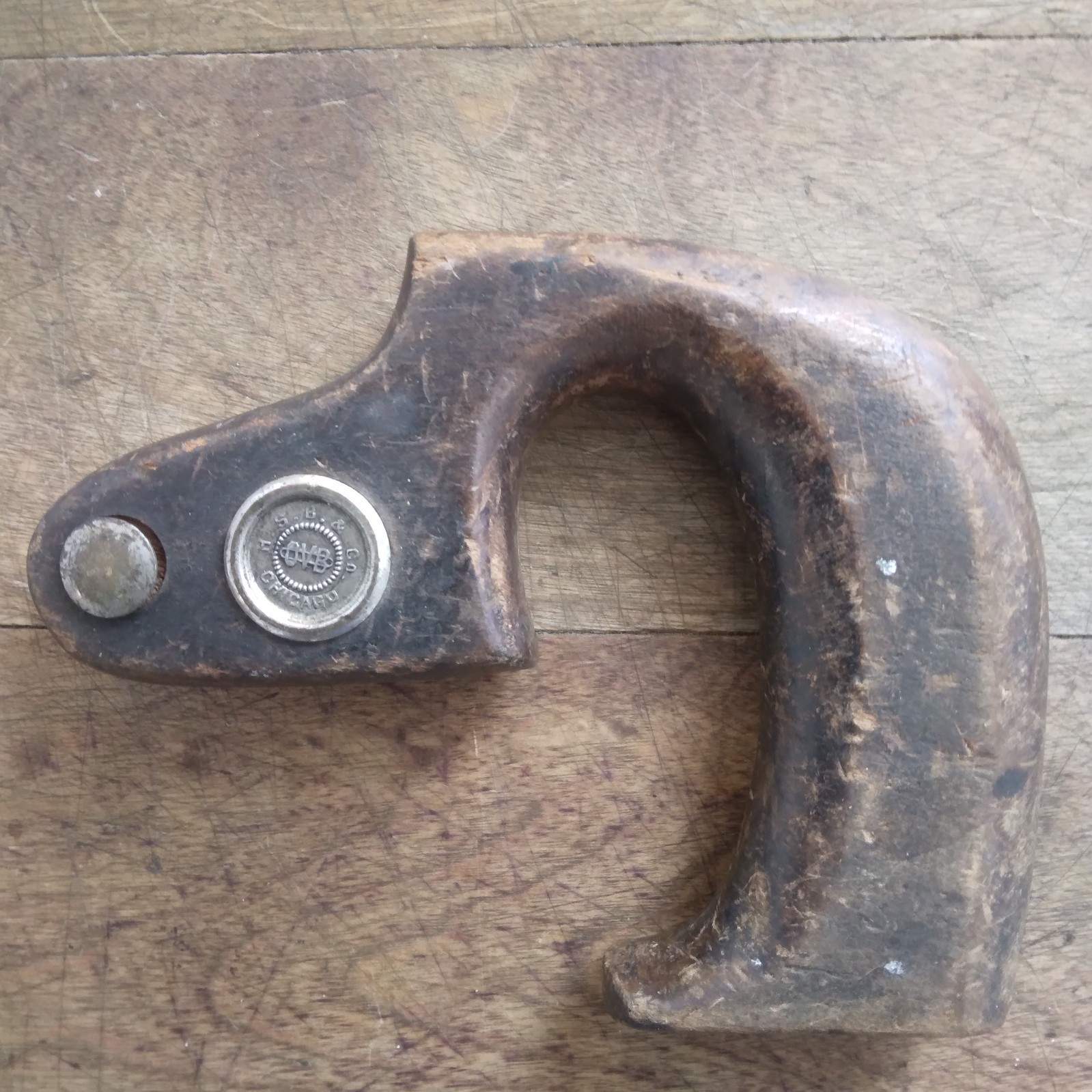 Vintage H.S.B. & Co. Keyhole Saw Handle with Medallion QVB Chicago Vintage H.S.B. & Co. Keyhole Saw Handle with Medallion QVB Chicago