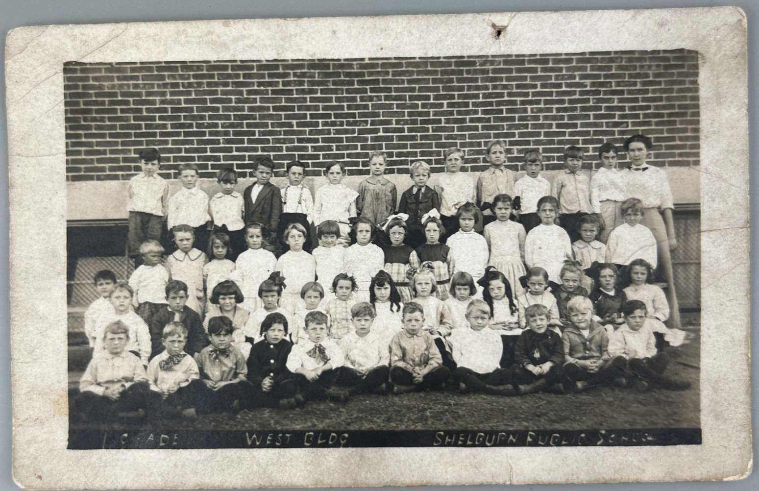 RPPC SHELBURN, Indiana Class Photo Postcard REAL PHOTO School
