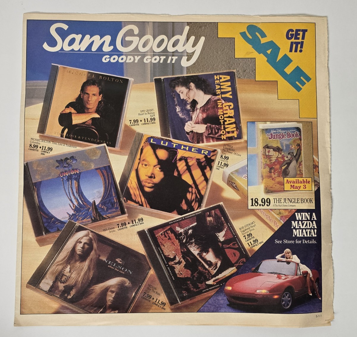1991 Sam Goody Music Catalog CDs Cassettes VHS Audio Sale Circular 6 Pages 1991 Sam Goody Music Catalog CDs Cassettes VHS Audio Sale Circular 6 Pages