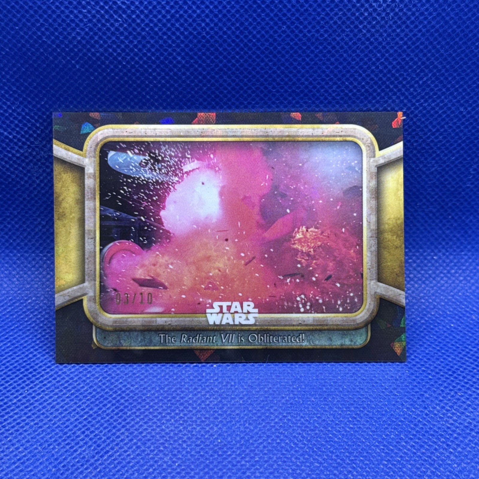 2024 Topps Star Wars Phantom Menace Sapphire The Radiant VII is Obliterated 3/10 2024 Topps Star Wars Phantom Menace Sapphire The Radiant VII is Obliterated 3/10