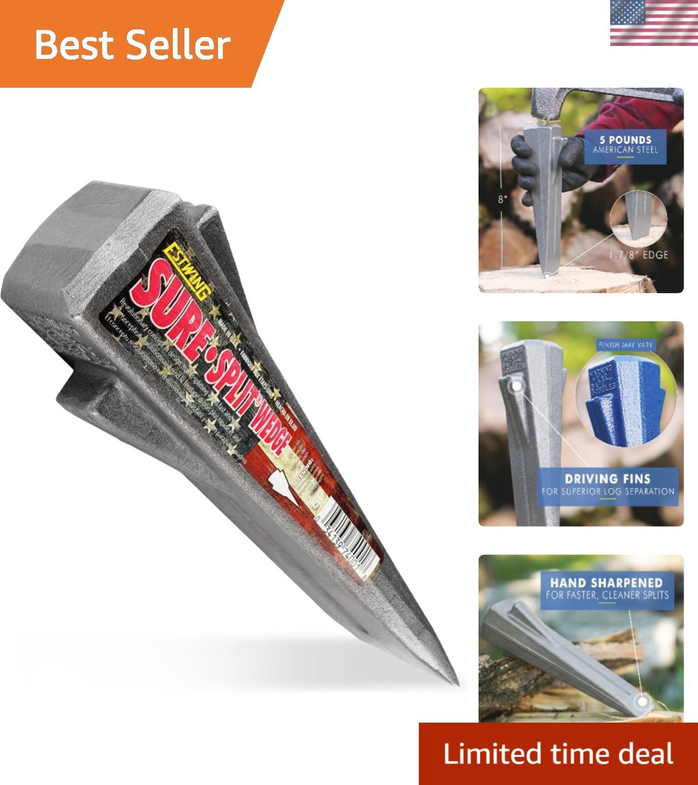 Sure Split Wedge: 5lb Solid Steel Wood Splitting Tool for Effortless Chopping