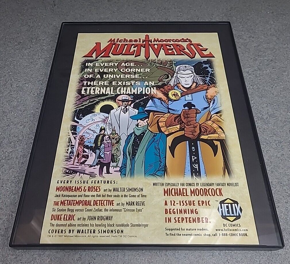 Michael Moorcock's Multiverse  Helix Comics Print Ad 1997 Framed 8.5x11 
