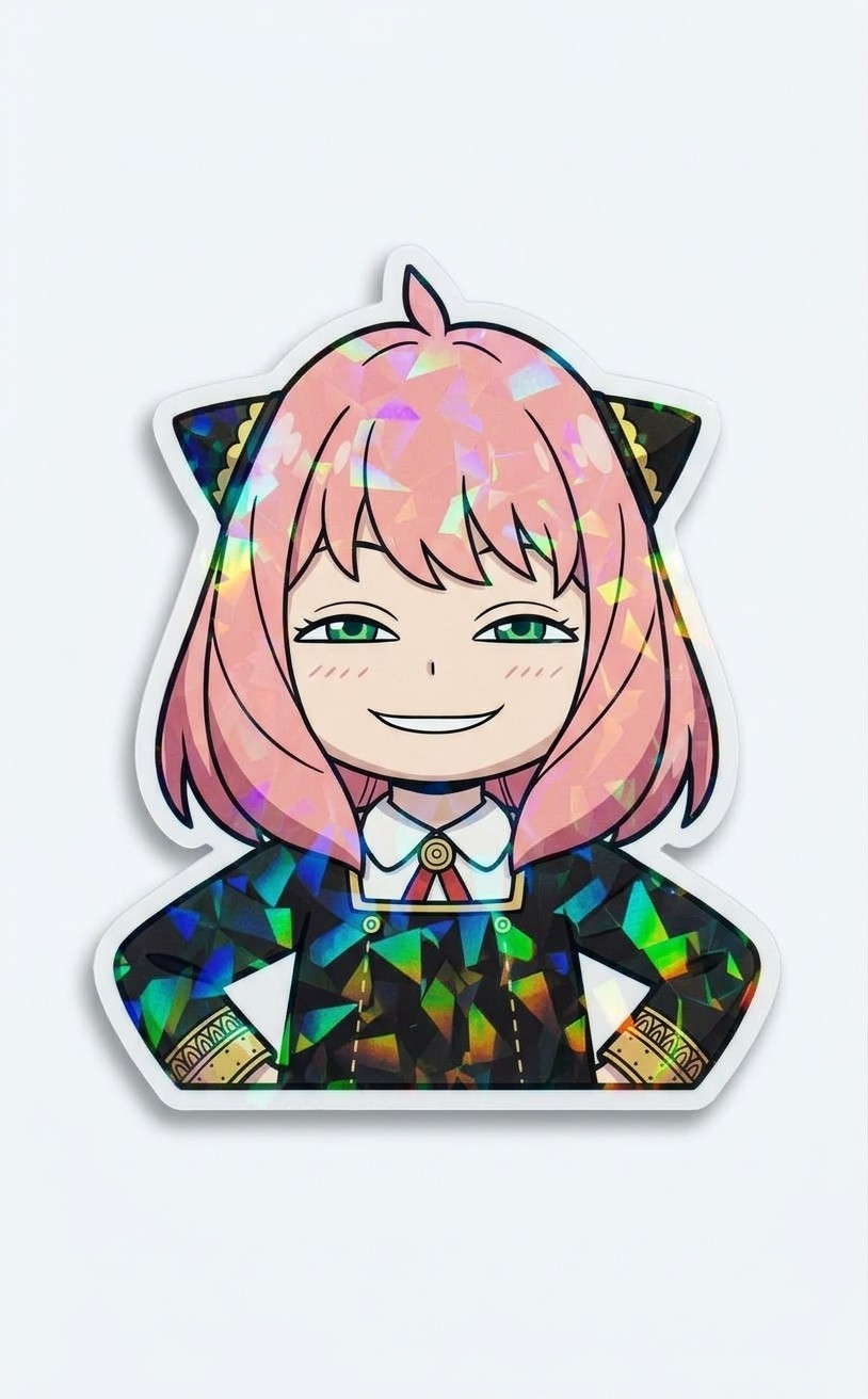 Anya Forger Spy x Family Holographic Sticker 3 inch Anime Vinyl Decal