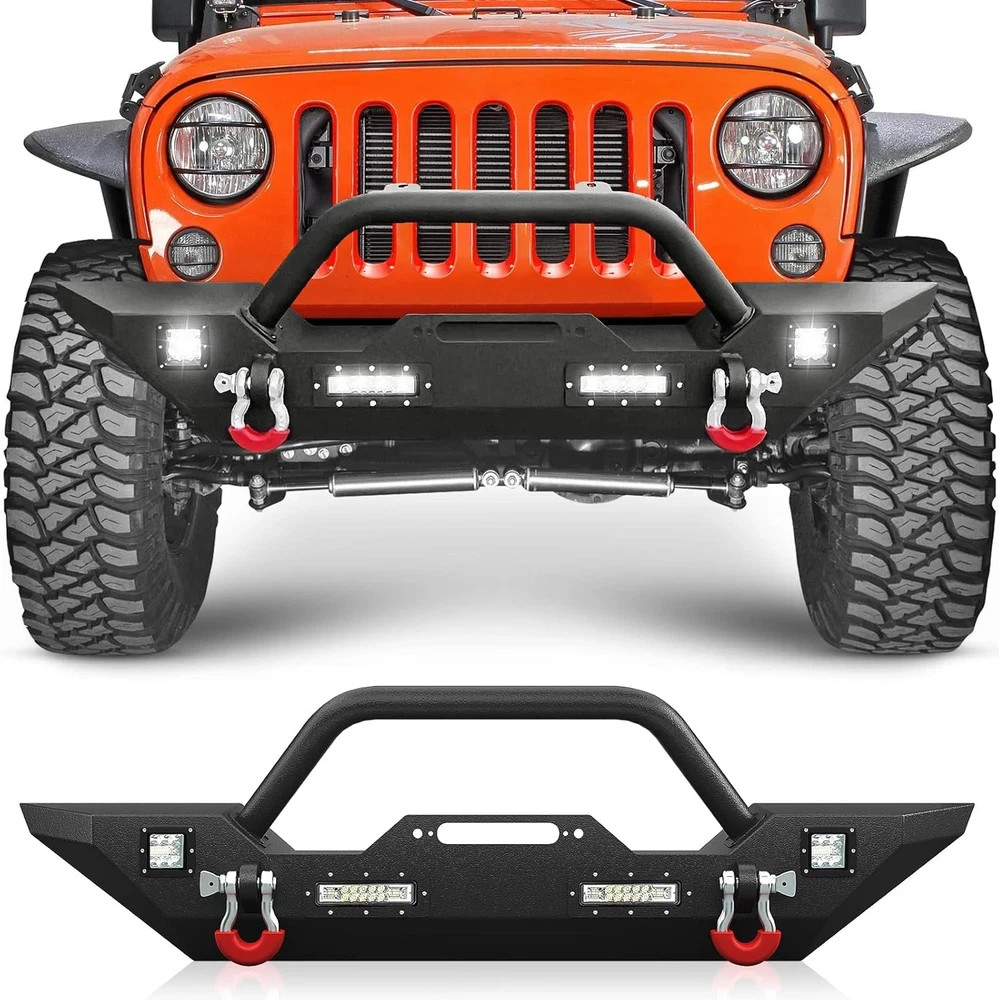 For Wrangler JK Front Bumper Compatible with 2007 2008 2009 2010 2011 2012 2013
