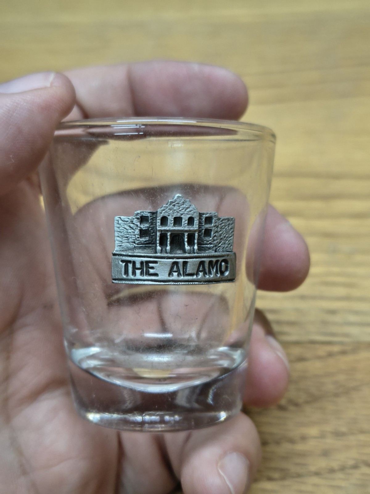 The Alamo San Antonio Texas Souvenir Shot Glass 2 ¼” Tall 3D Pewter Tag The Alamo San Antonio Texas Souvenir Shot Glass 2 ¼” Tall 3D Pewter Tag