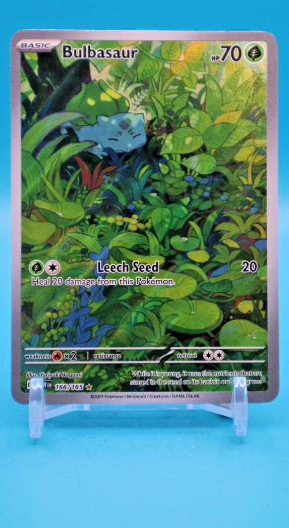 Pokémon TCG Bulbasaur 166/165 Scarlet & Violet 151 Illustration Rare Holo Pokémon TCG Bulbasaur 166/165 Scarlet & Violet 151 Illustration Rare Holo