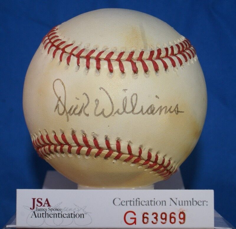 Dick Williams Jsa Autograph American League Baseball Signed Authentic